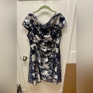Tahari ASL Cowl Neck Ruched Dress